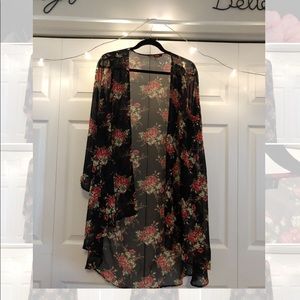 Sheer floral kimono - Size L